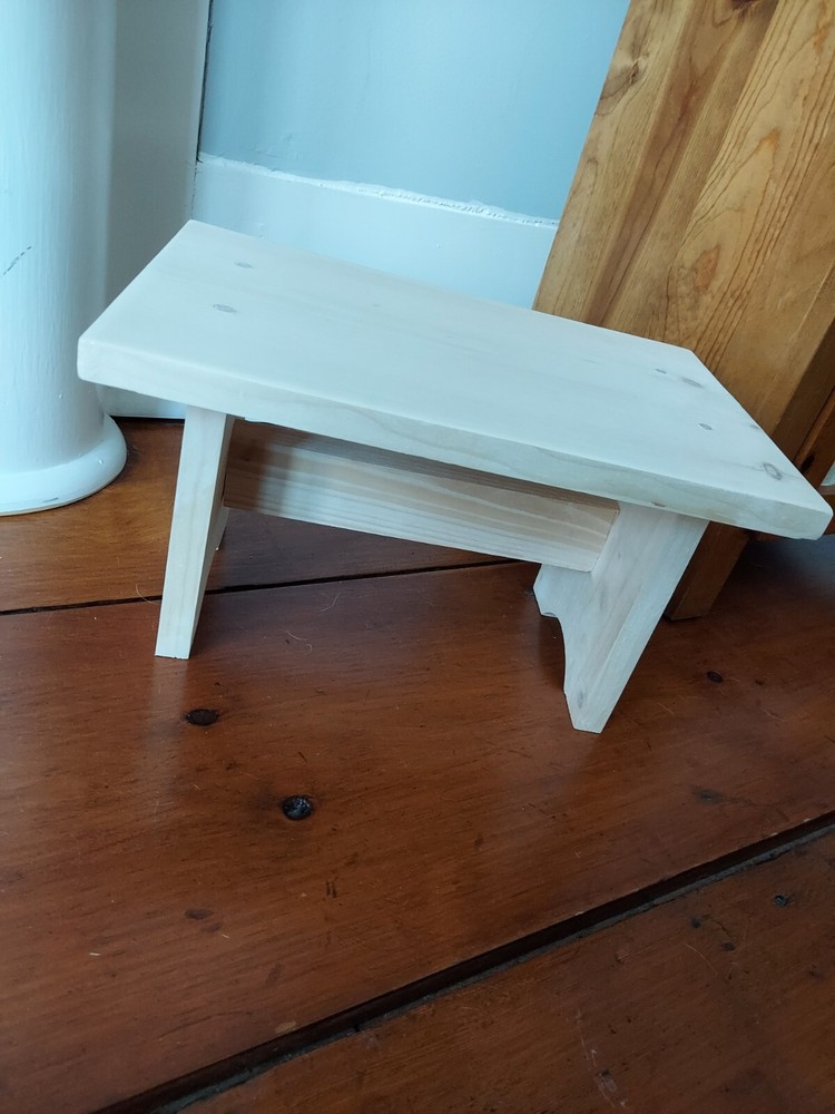 Unfinished pine foot stool