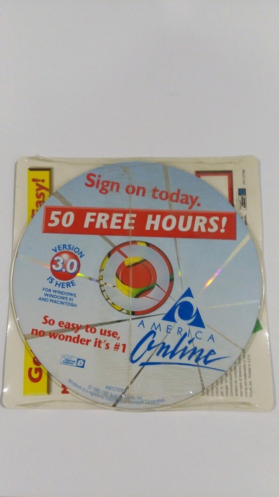 America Online AOL Software CD Disk Version 3.0 Microsoft Internet Explorer