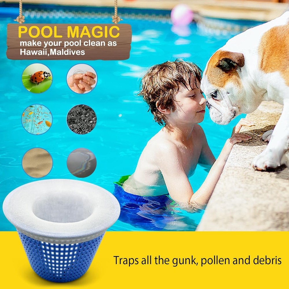 30 Pool Skimmer Filter Socks for Inground & Above Ground Pool Maintenance
