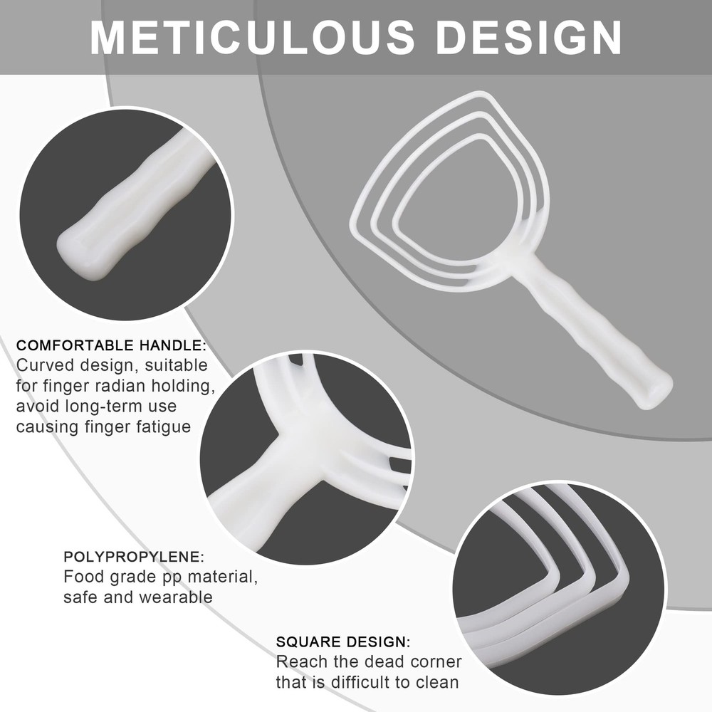 BOLEX Professional Bone Dust Scraper, Square Meat Scraper,White Poly White