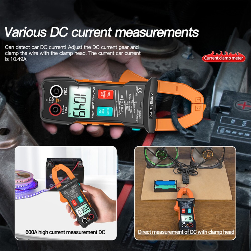 ST206 Digital Clamp Meter Auto Range Electrical Current Tester Measurement Tools