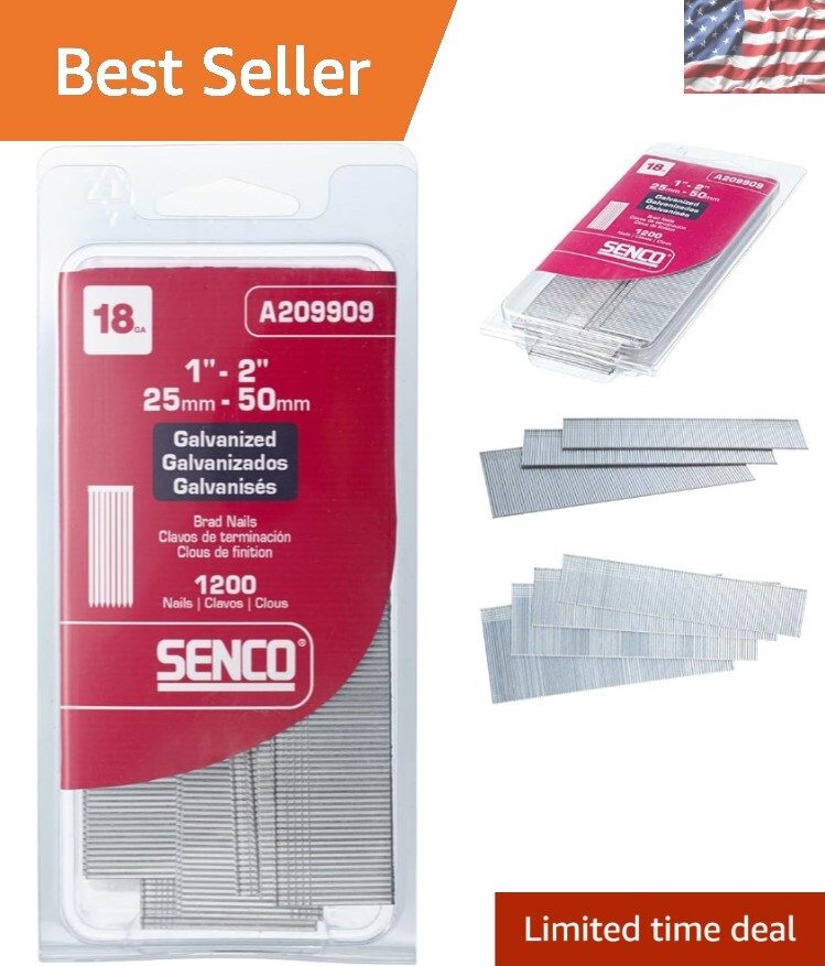 Craftsman-Approved 1200 Electro Galvanized Brad Nails - Ideal for DIY Projects
