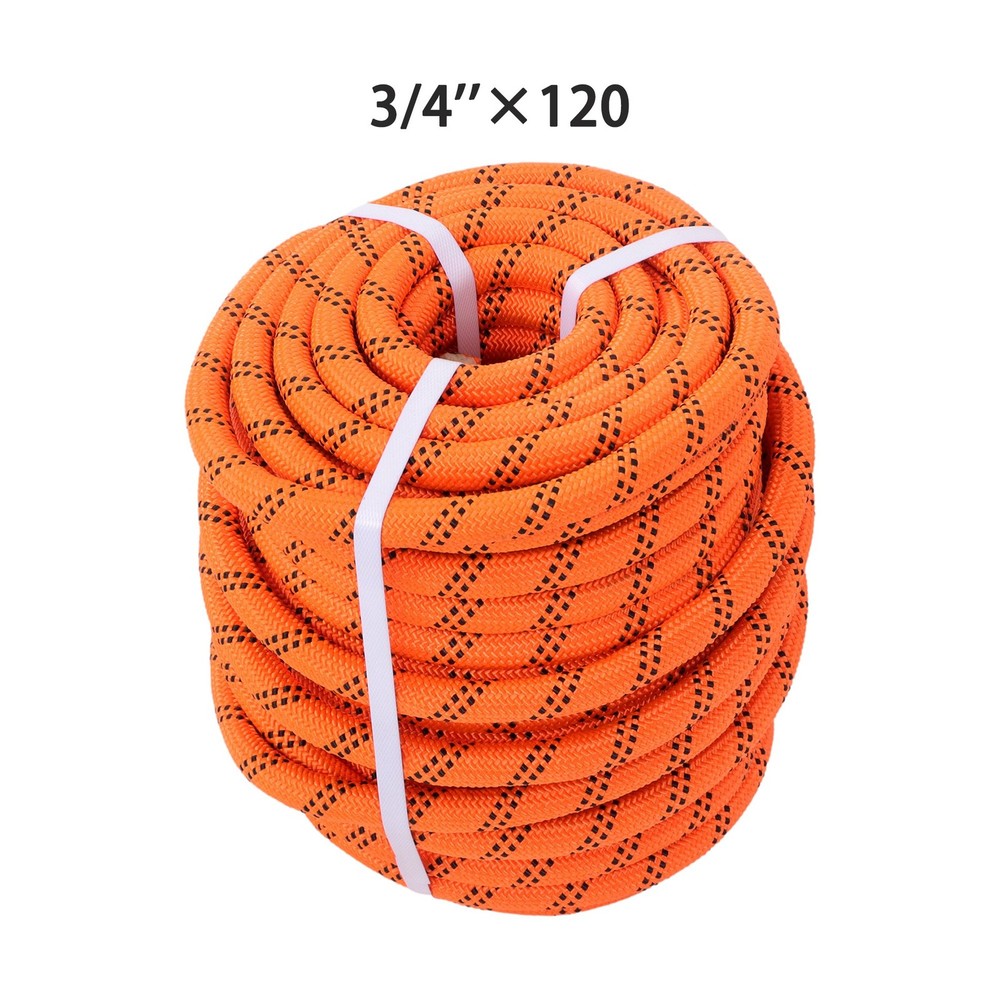 Orange & Black Arborist Double Braid Polyester 48-Strand Arborist Rigging Rope