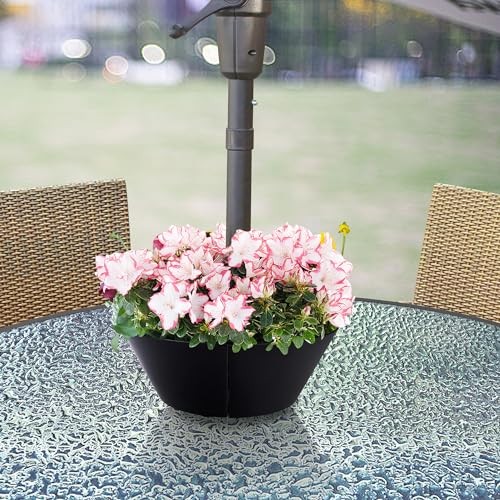 Umbrella Planters - Half Circle Planter Pots with Umbrella Hole - 1pack Black