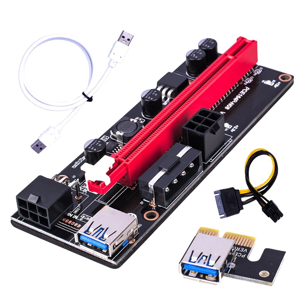 VER009S PCI-E Riser Card PCIe 1x to 16x GPU 3.0 Data Cable for Bitcoin Mining