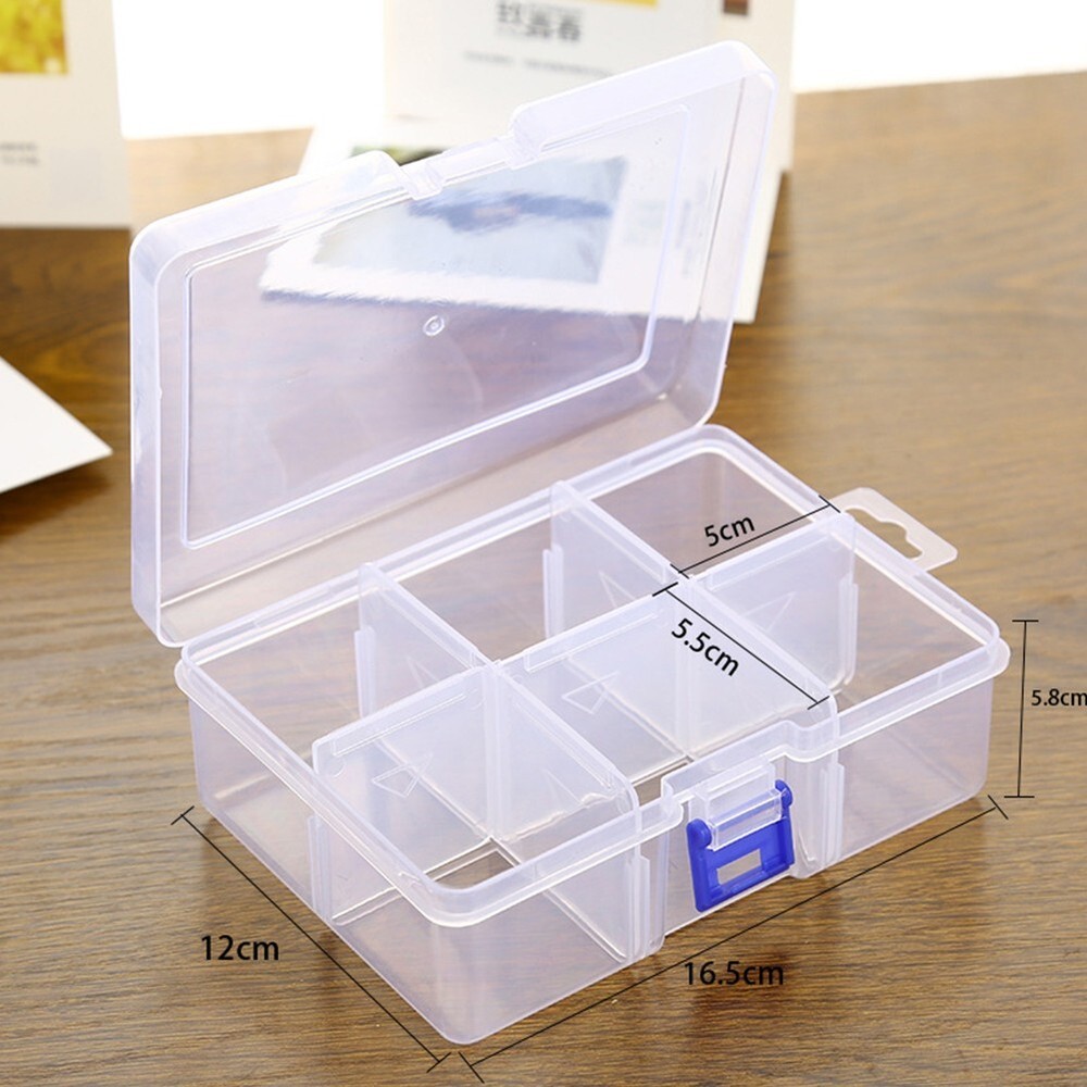 Adjustable 6 Grids Compartment Plastic Storage Box Screw Holder Case Organizer