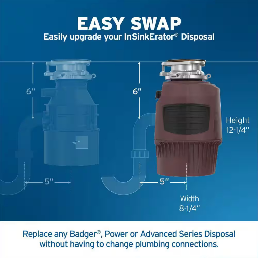 Evolution 1300, 3/4 HP Garbage Disposal, Advanced Series EZ Connect Continuous F