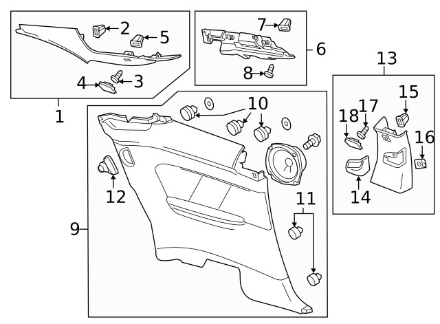 Genuine GM Quarter Window Trim Bracket 20954791