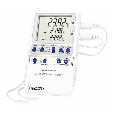 Traceable 6433 Digital Data Logging Thermometer, Excursion-Trac With (2) Bullet