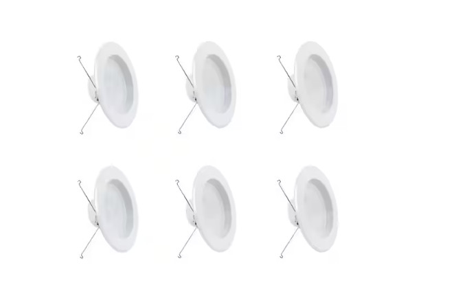 FEIT Electric 5/6" LED Recessed Downlight Kit 6-Pack Dimmable Adjustable White
