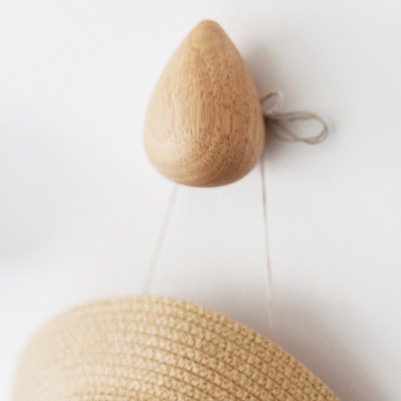 Solid Wood Water Drop Coat Hook Coat Hook Wall Free Punching Cloth Hook Viscose