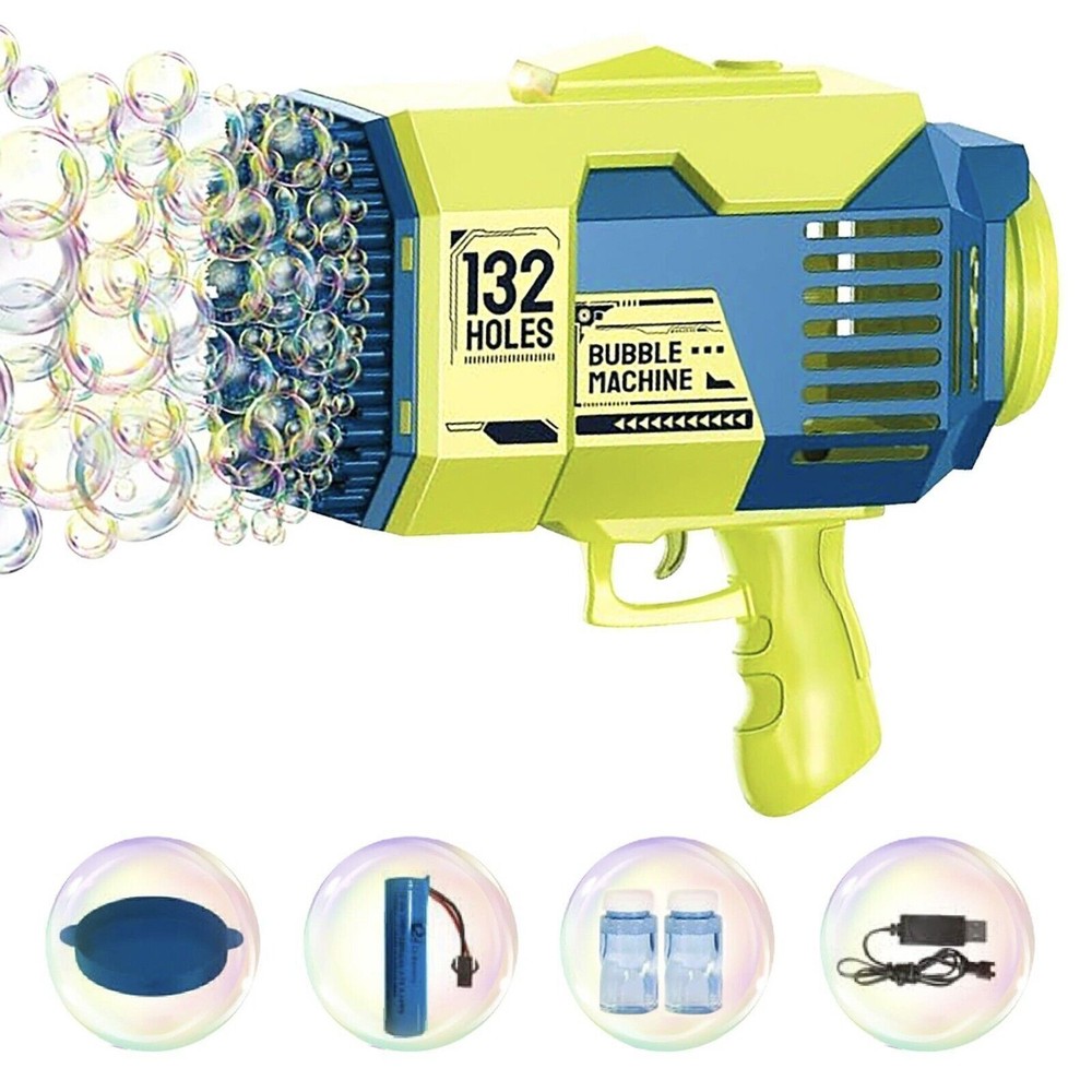 132 Hole Magic Rocket Launcher Bubble Gun Bubble Bazooka Bubble Machine Toy -