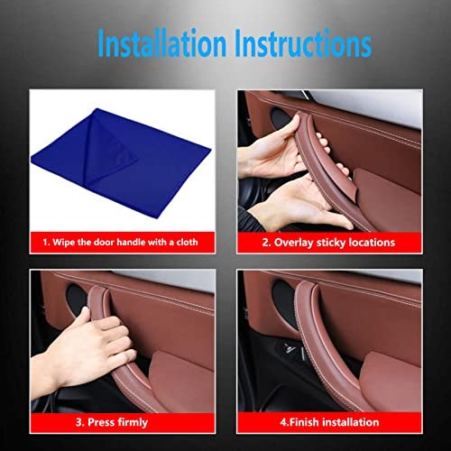 Door Pull Handle Cover Compatible with BMW X5 Series E70/E70 LCI 2008 Black