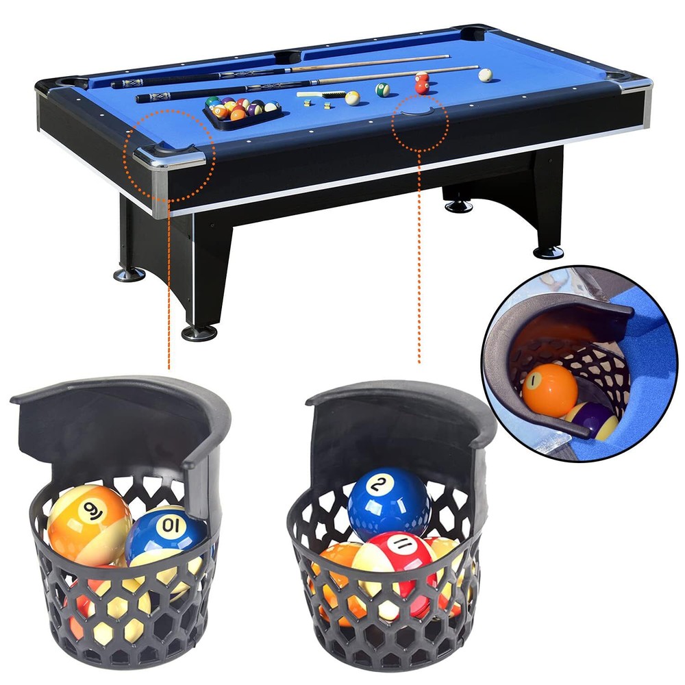 6 Pack Plastic Pool Table Web Pockets Replacement for Billiard Table