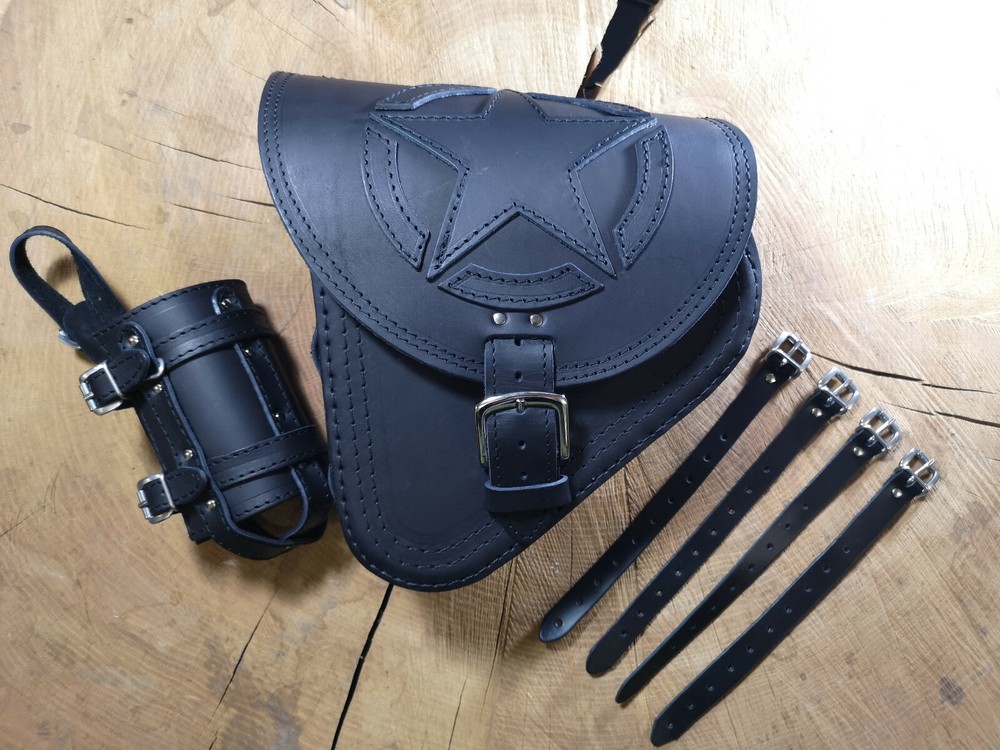 Fortuna Black Suitable for Harley Davidson Swingarm Bag HD Tool Bag