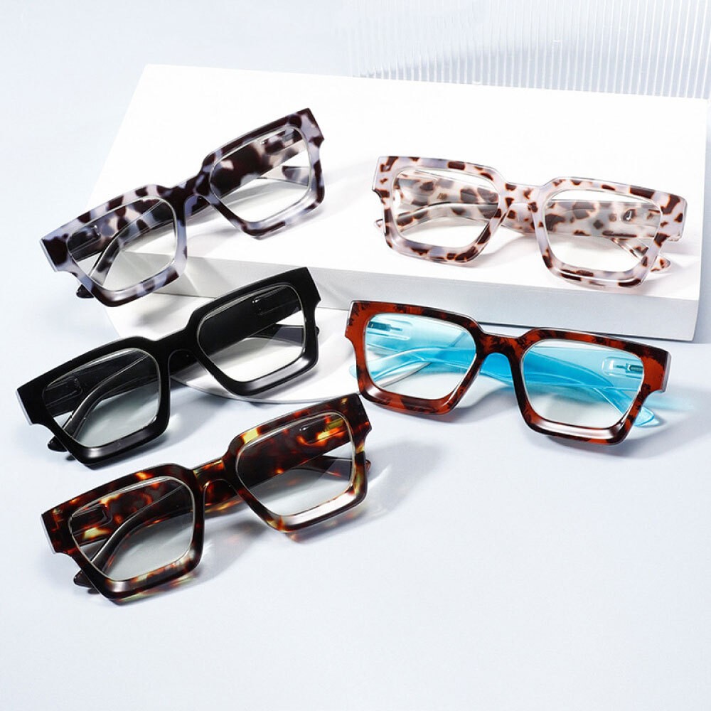 Thick Oversize Square Reading Glasses Stylish Blue Light Blocking Readers
