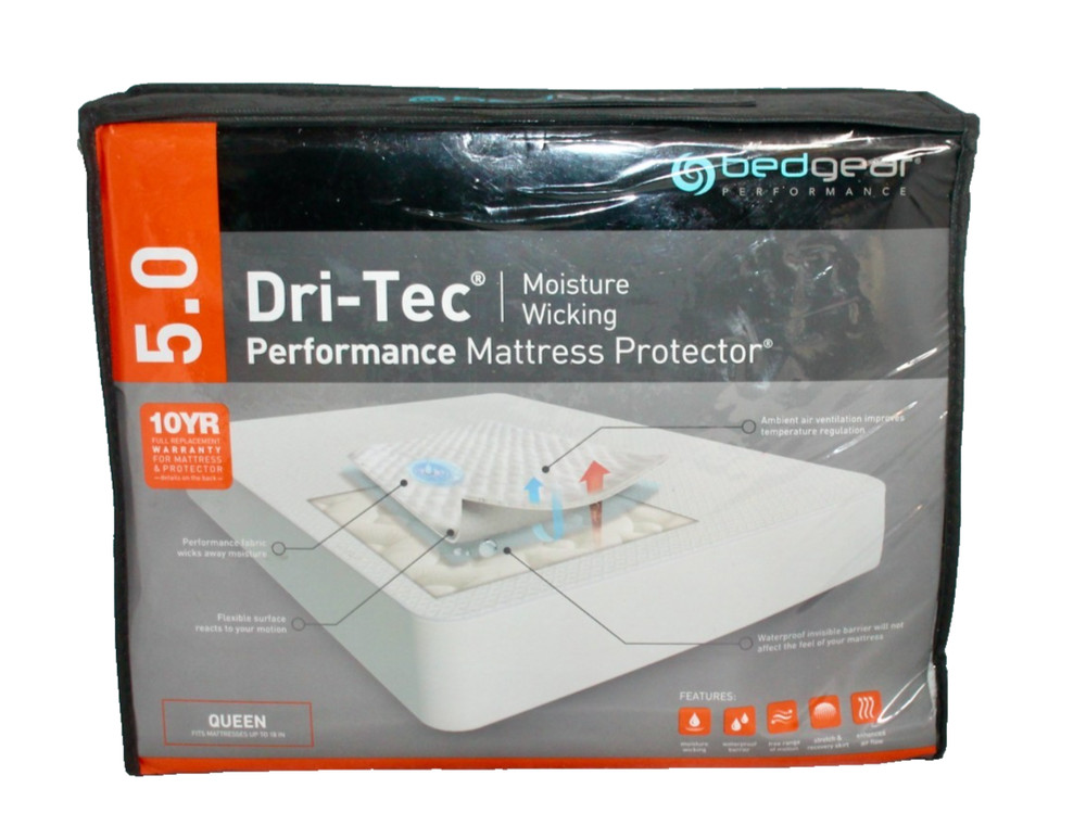 BEDGEAR Dri-Tec 5.0 Performance Queen Mattress Protector Waterproof 18" Deep