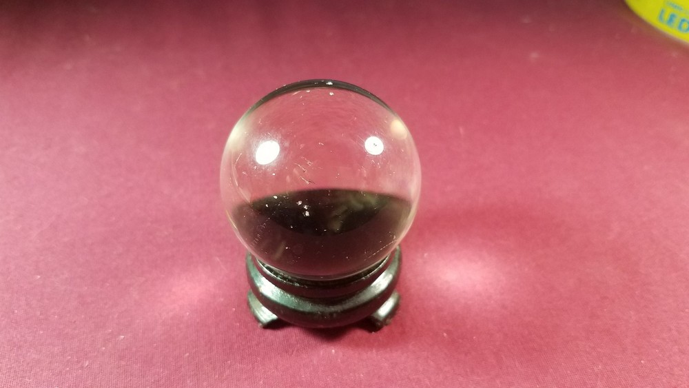 Clear Crystal Ball Sphere 2" with stand