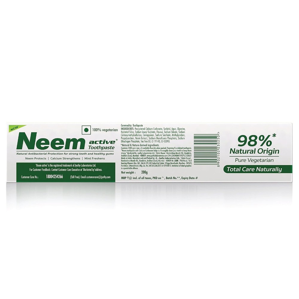 Neem Active Toothpaste - 200 gm with Natural Antibacterial Protection