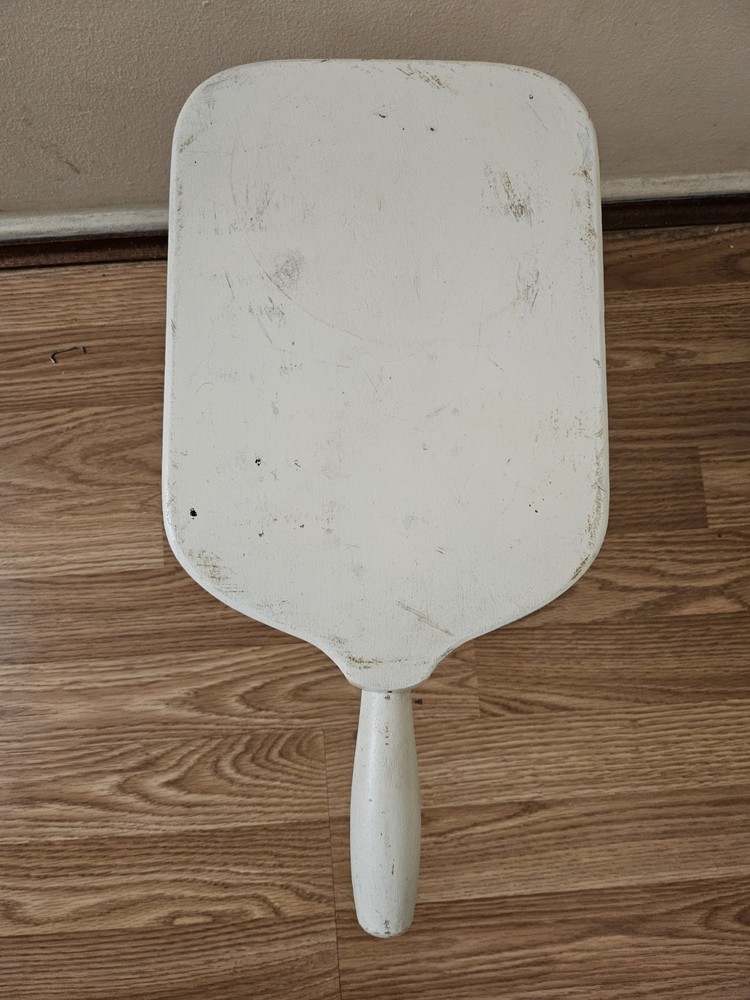 Antique Primitive Foot Stool Hand Made Painted White