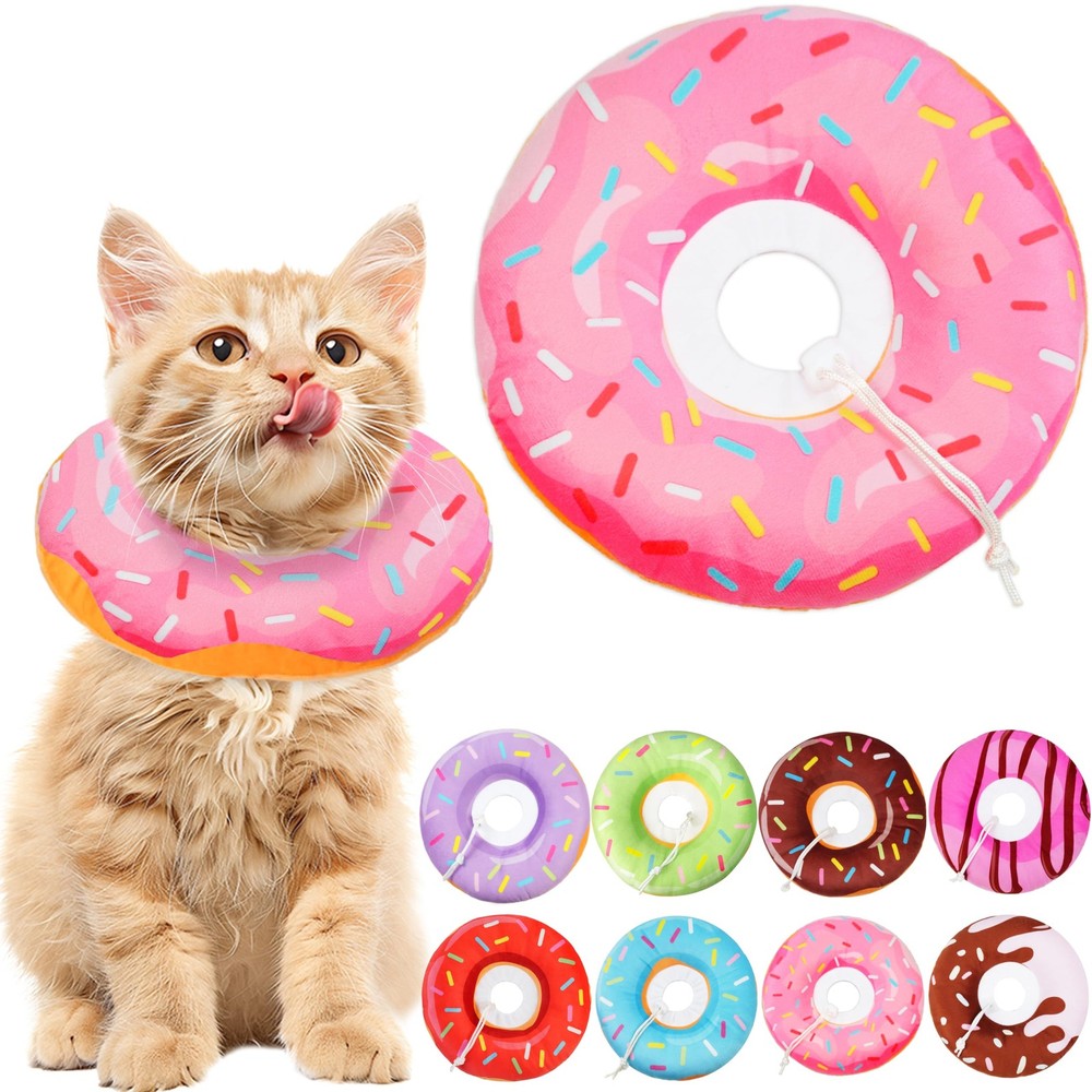 Soft Cat Cone Collar Adjustable Recovery Donut for Kittens