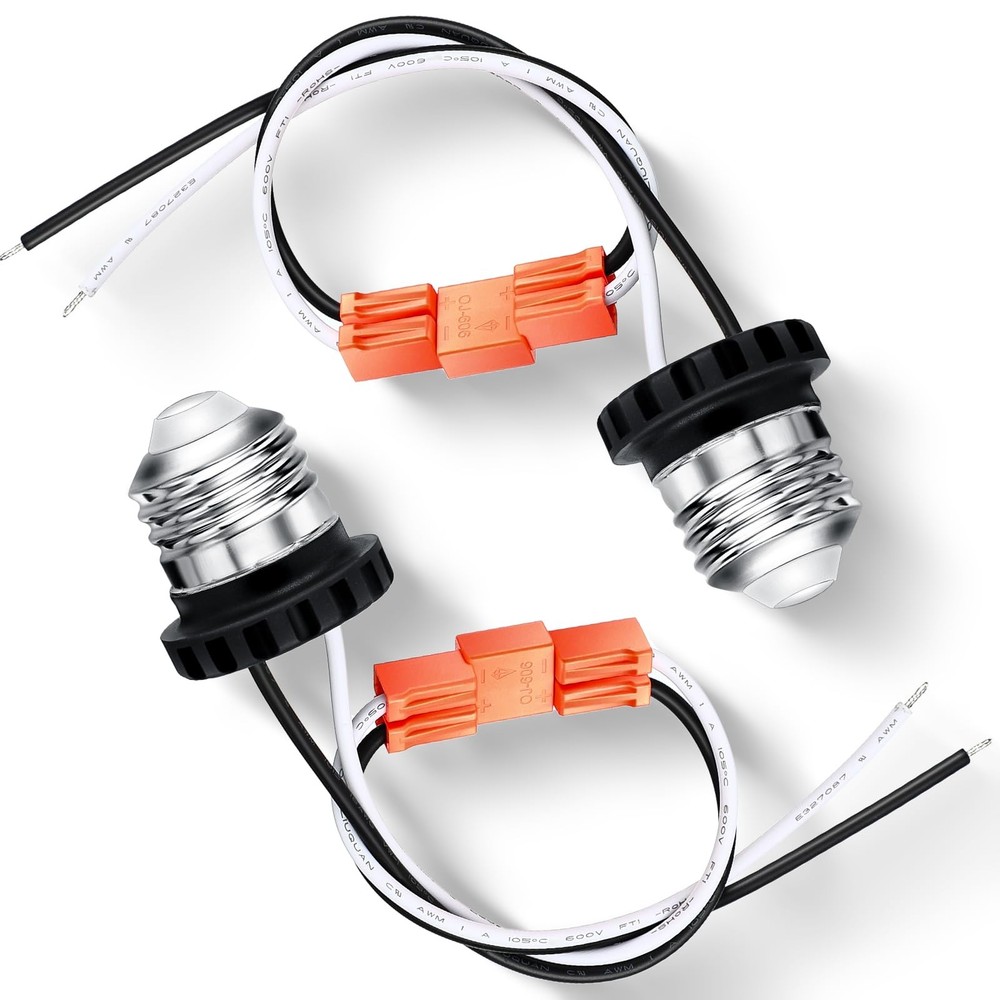 20 Pcs E26 Socket Adapter for LED Recessed Lights, Medium Base Pigtail