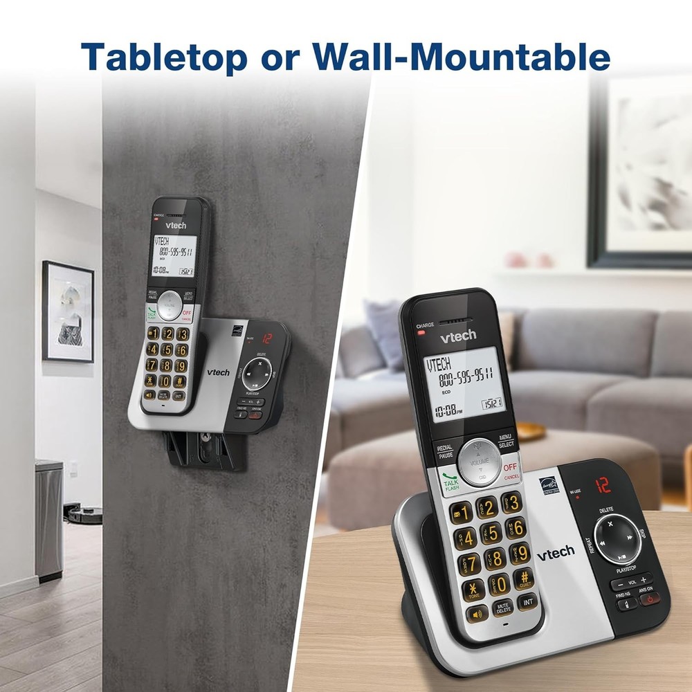 Cordless Phone Set with Answering Machine - 3 Handsets