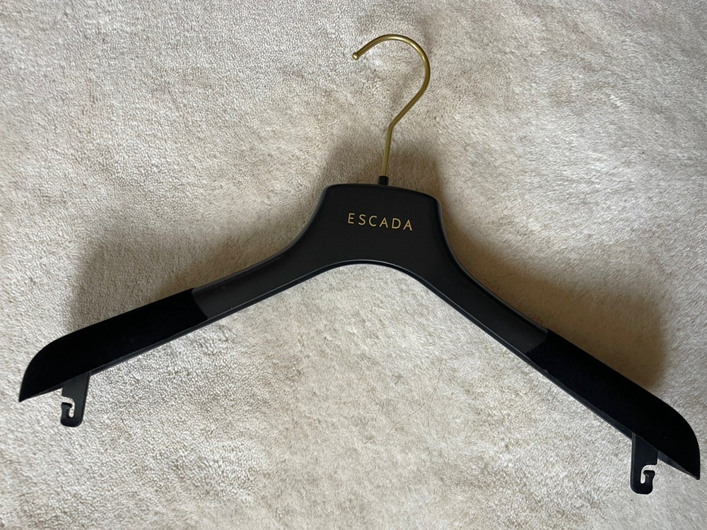 Designer Hanger ~ ESCADA ~ Black Plastic/Gold