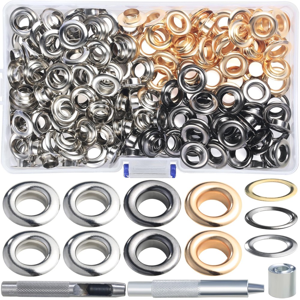 200Sets 8mm 5/16 Inch Grommets Eyelets Kit for Fabric Assorted Sewing Eyelets...