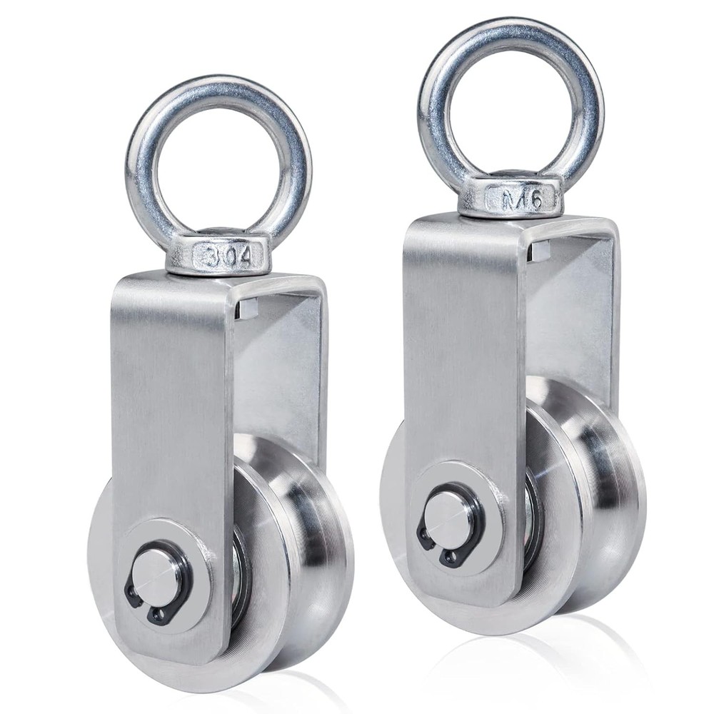 Cable Pulley Wheel Stainless Swivel 2 Pack New