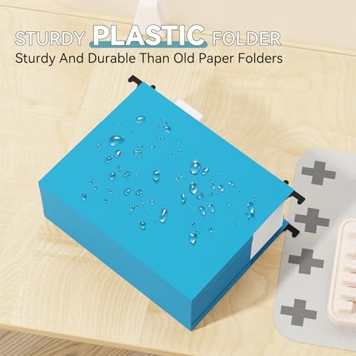 Plastic Expandable Hanging File Folder Letter 6 Pack-colored 3" Expansion