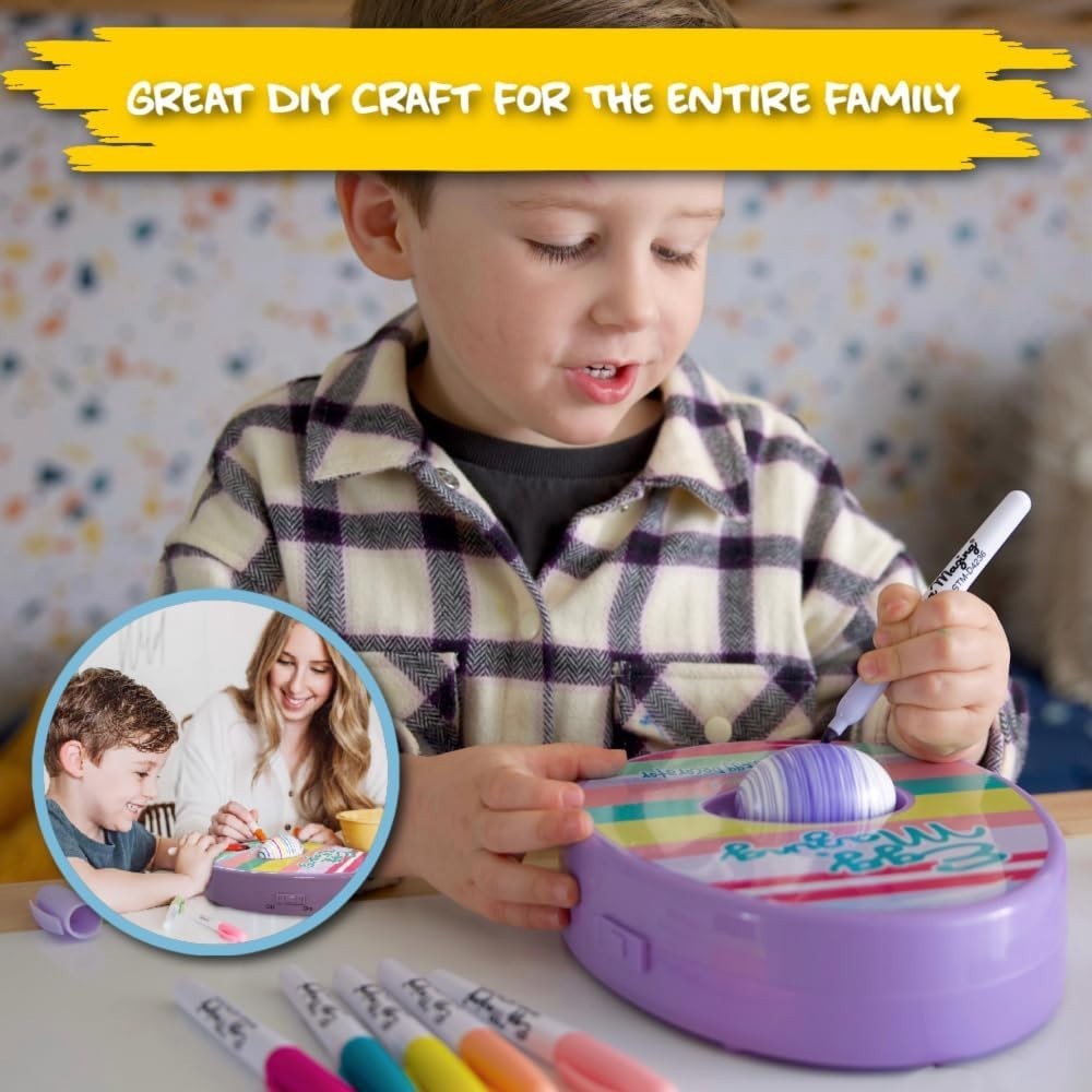 Eggmazing Egg Decorator Kit - Easter Egg Decorating Spinner with 8 Colorful