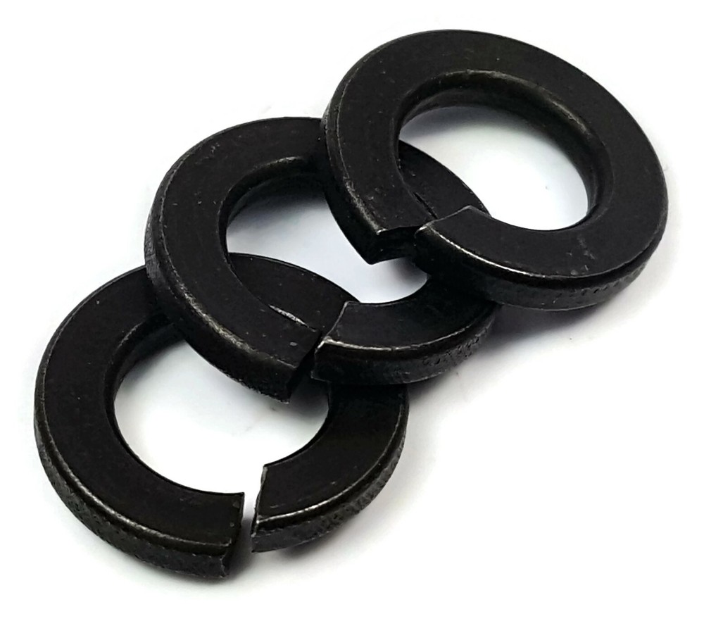 Black Oxide Stainless Steel Lock Washers Medium Split Ring - Sizes #2 to 1/2"