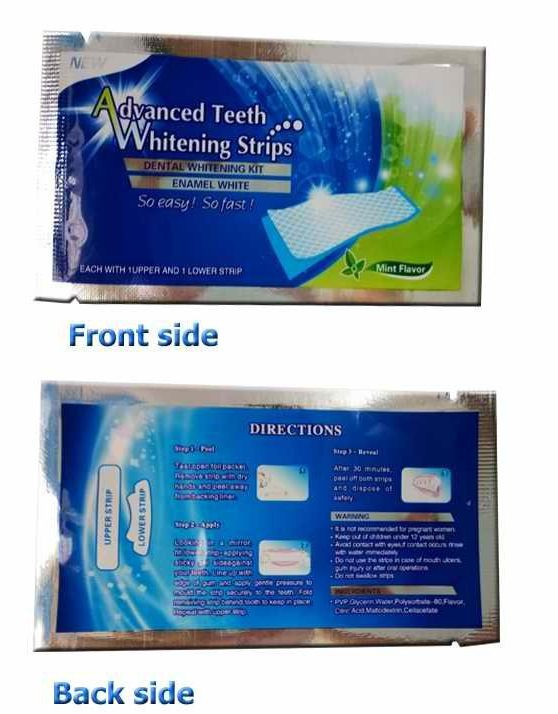 Advanced Teeth Whitening Strips (2 Strips) 1 Upper and 1 Lower~Hydrogen Peroxide