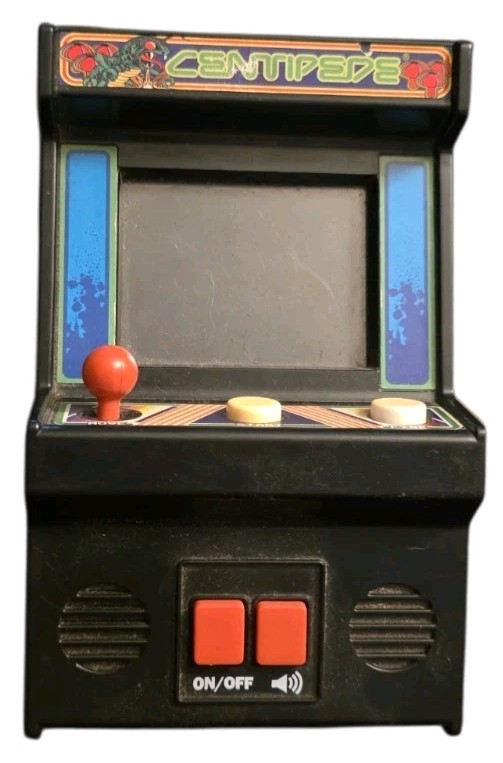 Three Mini Arcade Machines Basic Fun Centipede, Pac-Man Man, Frogger Works