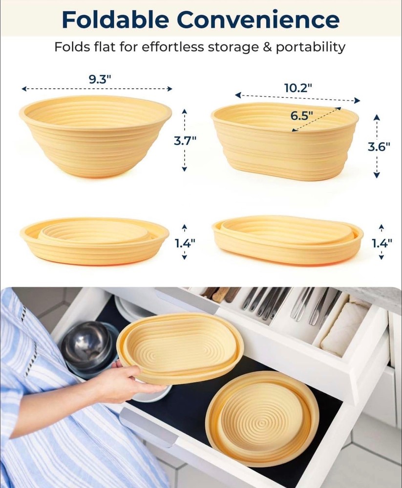 Sourdough Starter Kit Bread Proofing Basket Banneton Baking Tools Set