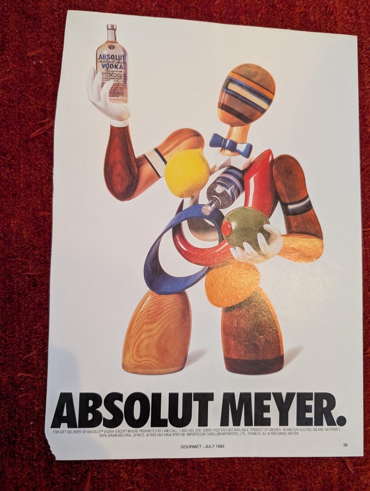 Absolut Meyer - vintage Absolut Vodka magazine ad