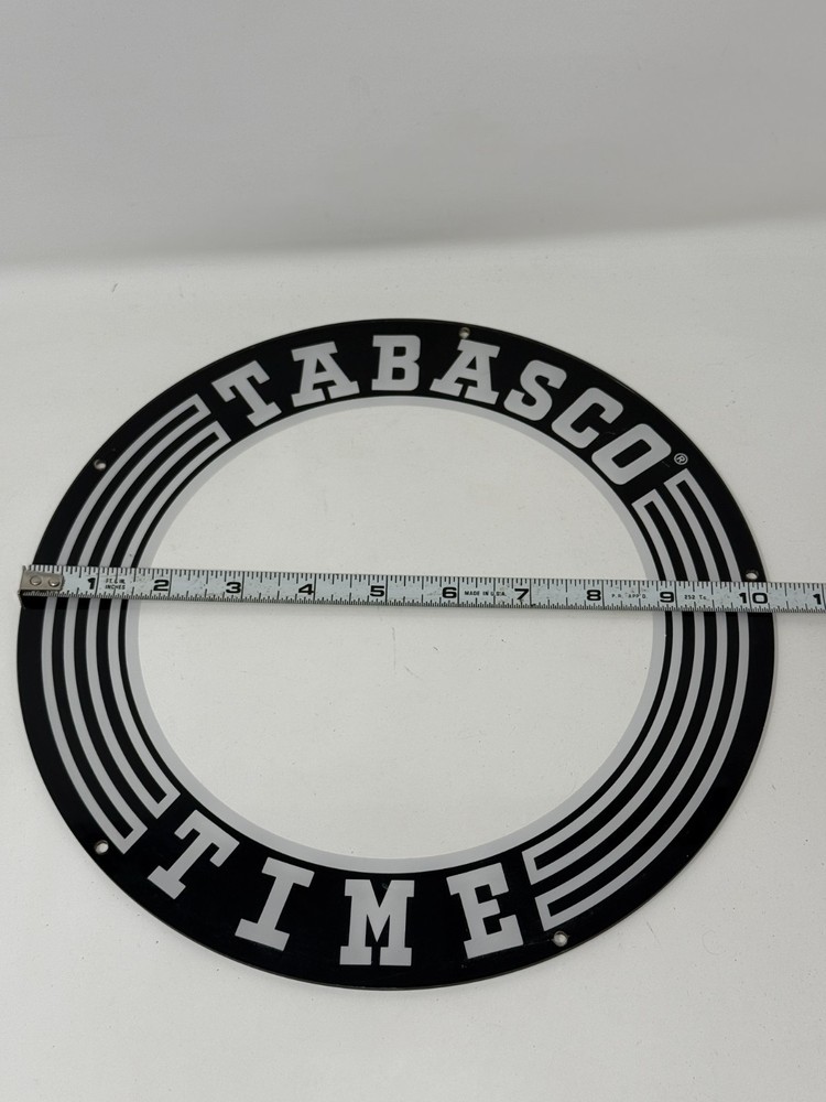Tabasco Time 1987 Illuminated Wall Clock Clock Face Cover REPLACEMENT PART