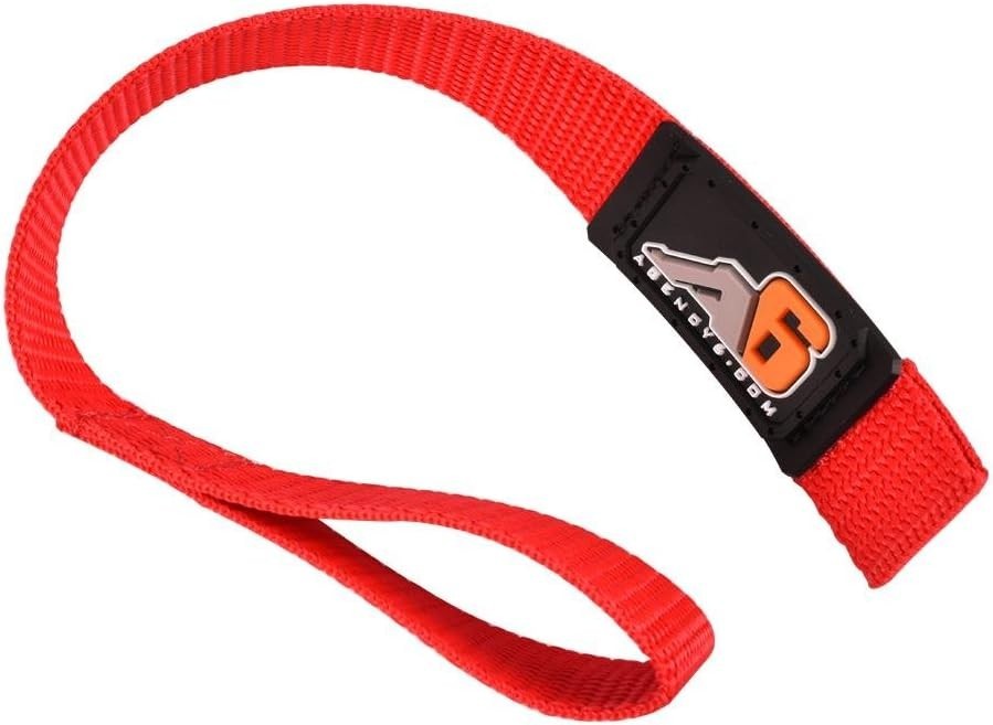 Bright Red Heavy Duty Winch Hook Pull Strap - 10" Long - Reliable and Safe