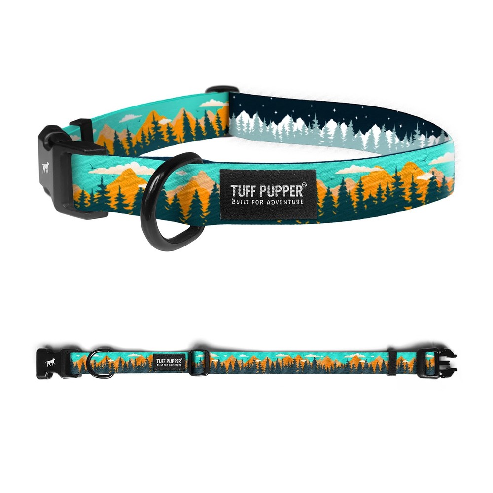 Adjustable Dog Collar Quick Release Buckle RusticPine Print Small 0.7 Inch