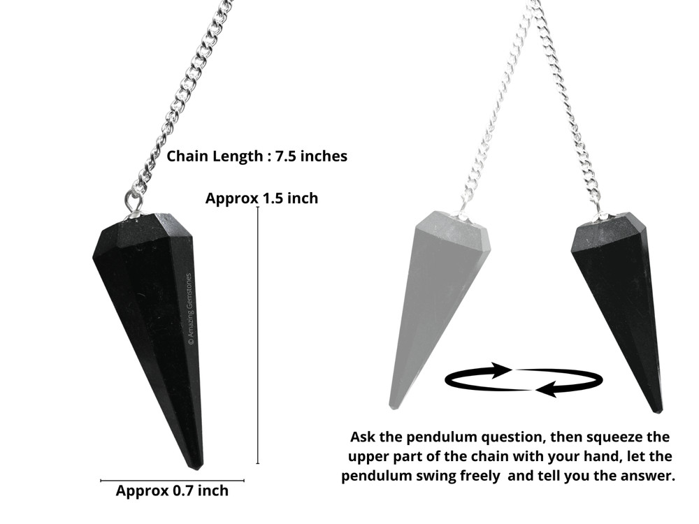Black Tourmaline Dowsing Crystal Pendulum