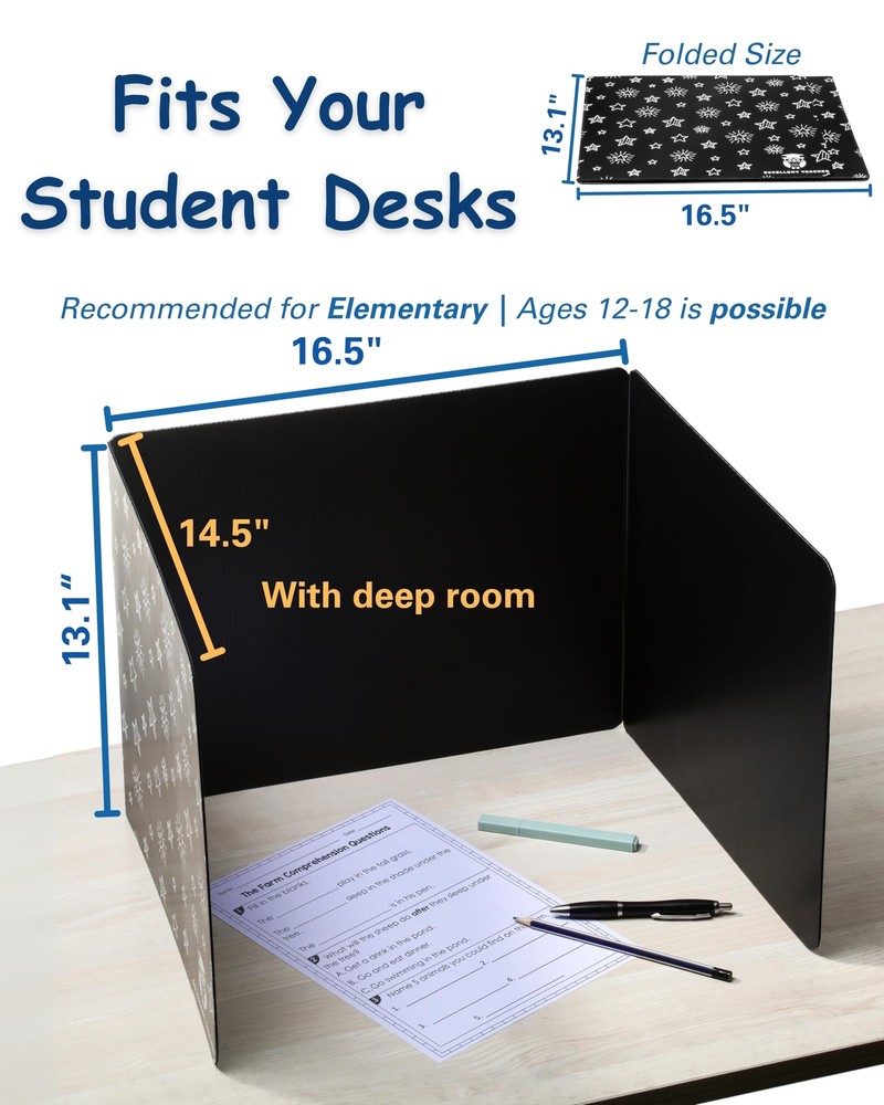 4 Pack Classroom Privacy Shields for Student Desks Privacy Boards Table Panel
