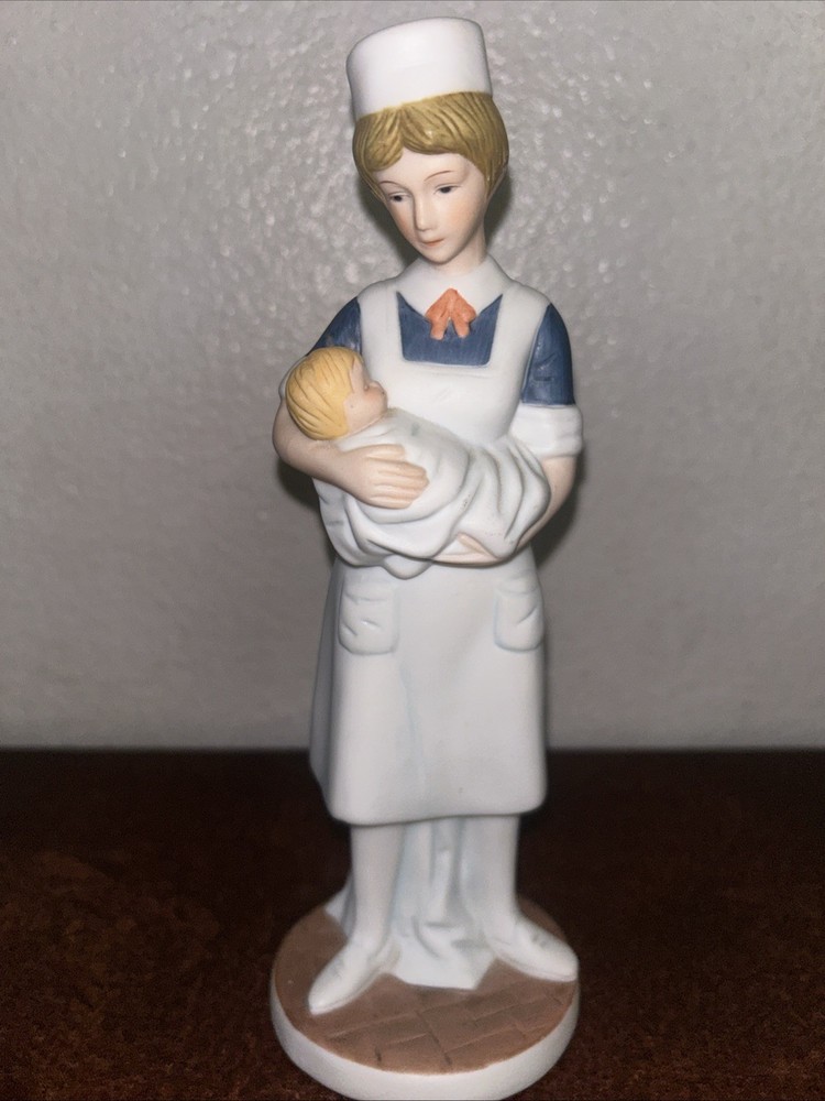 Lefton Vintage Nurse With Baby Figurine