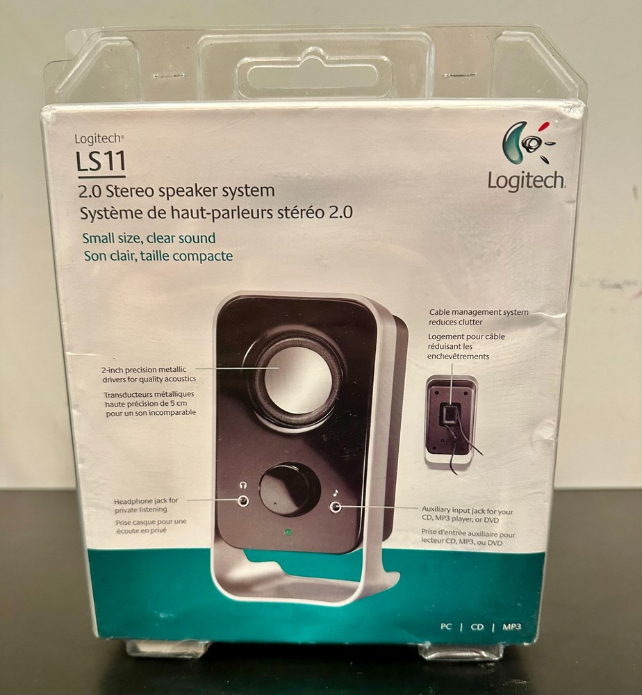 Logitech LS11 2.0 Stereo Speaker System Multimedia PC/CD/MP3 Speakers *NEW*