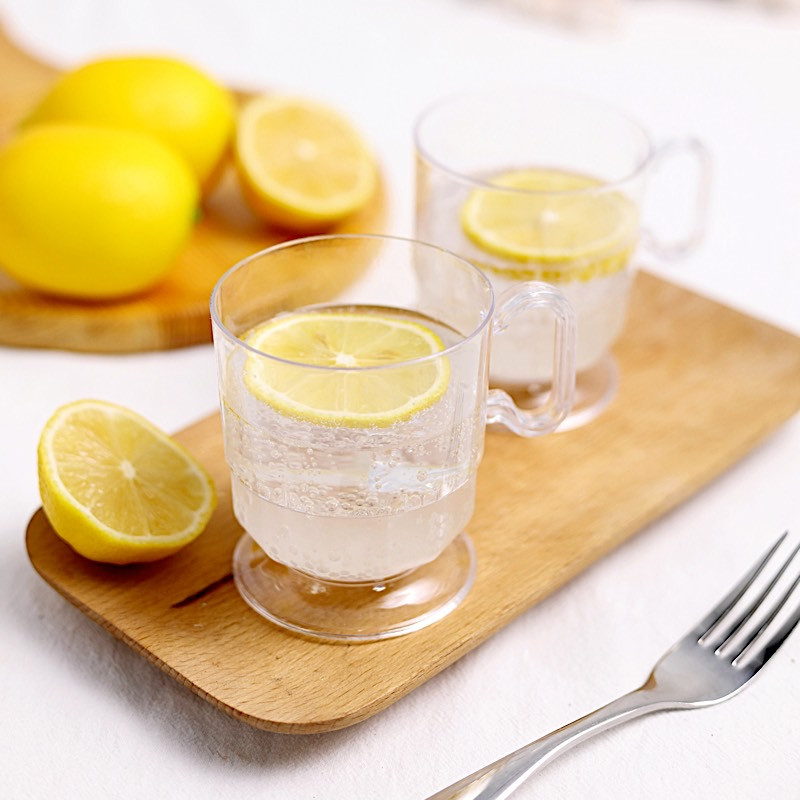 5 oz Clear Plastic Disposable Coffee Cups With Handle Wedding Tableware