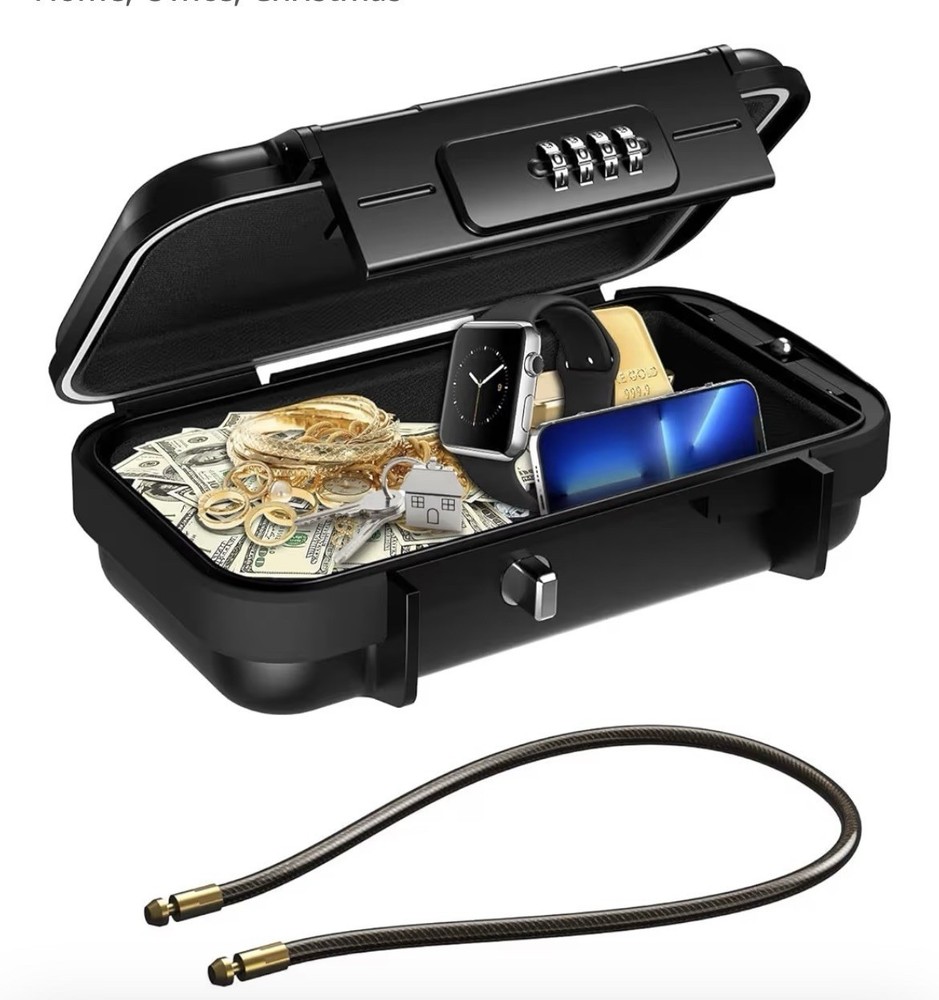 Waterproof Large Capacity Combination Lock Storage Box with Cable, ABS Shell