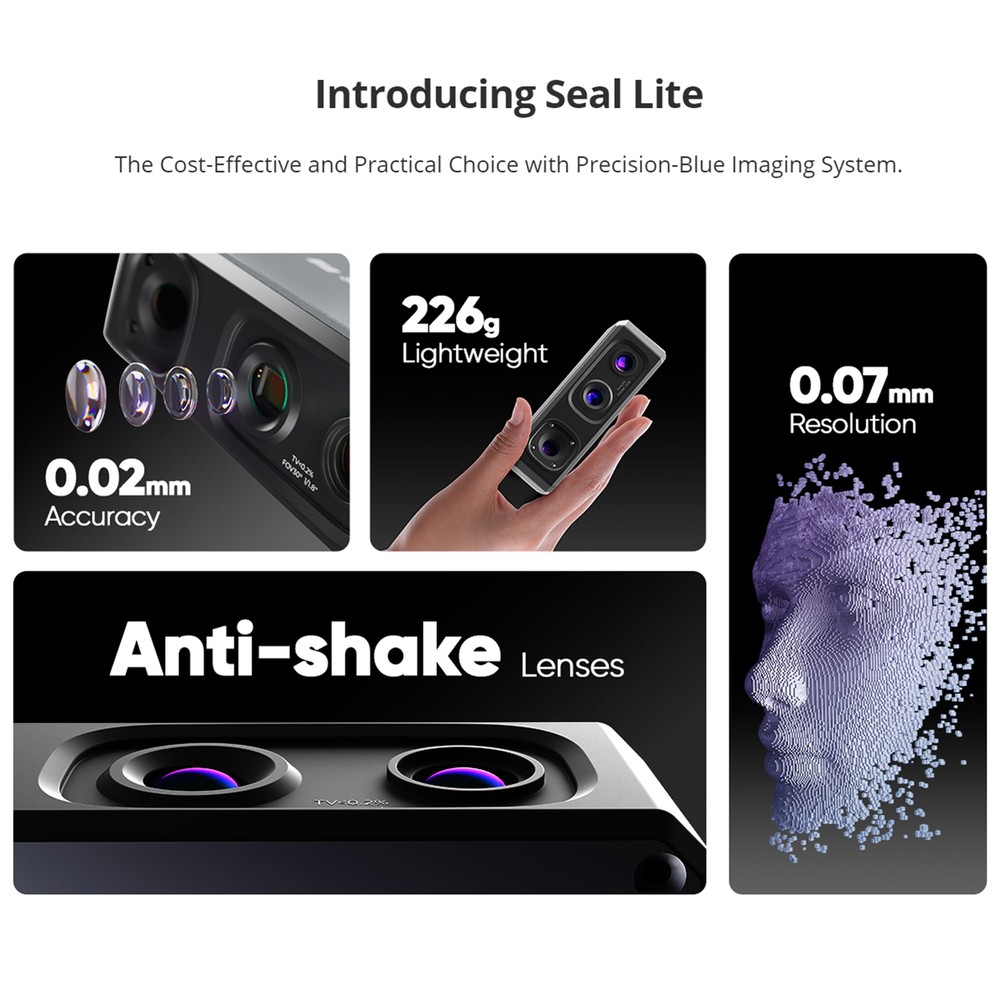 3DMakerpro Seal Lite 3D Scanner Without Marking Scan for Smartphone Laptop C2M1