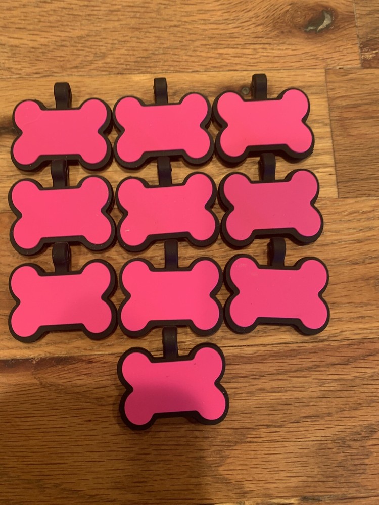 blank silicone dog tag - 10 pink