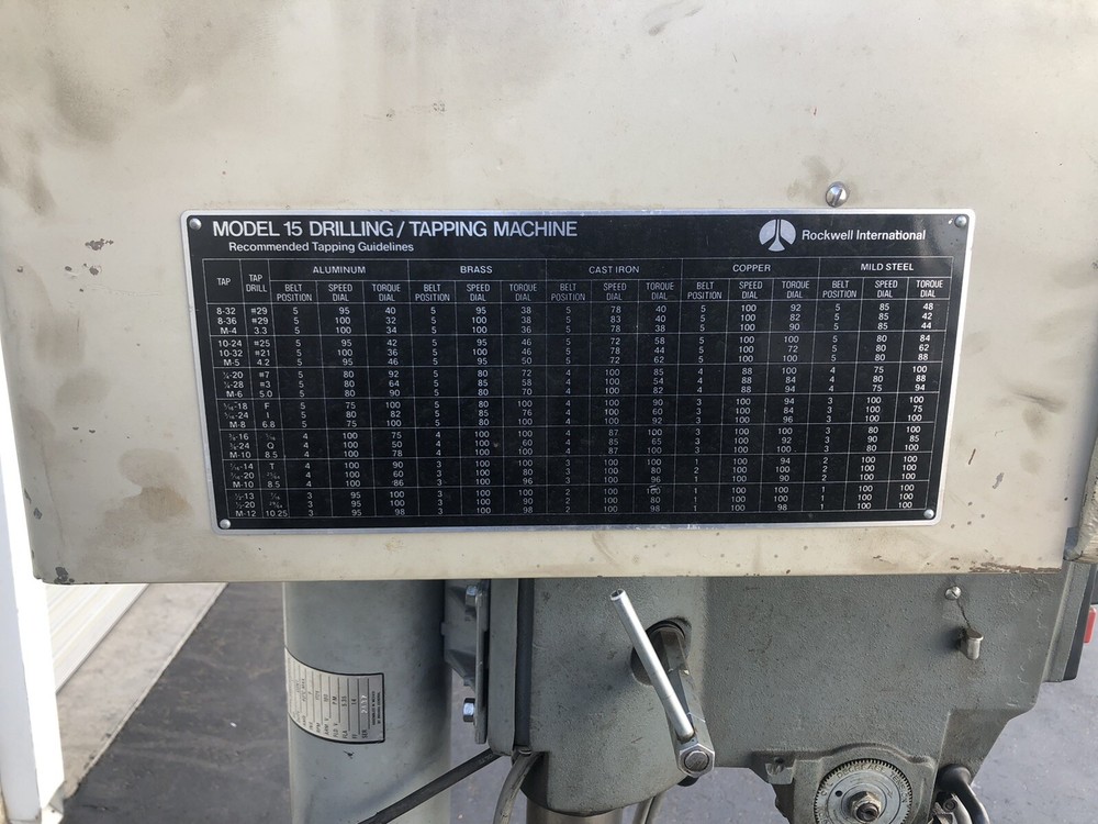 Rockwell 15" Drilling / Tapping Machine 15-201