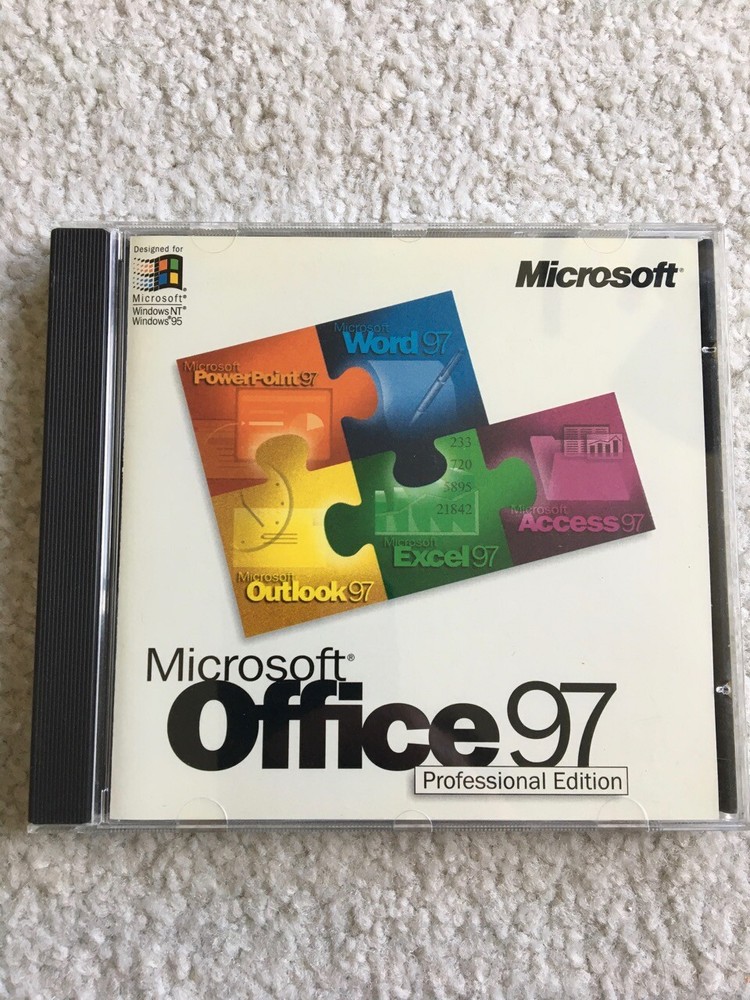 MICROSFT OFFICE 97 PROFESSIONAL SR-2 FOR WINDOWS CD + INSTALL CODE FULL VERSION